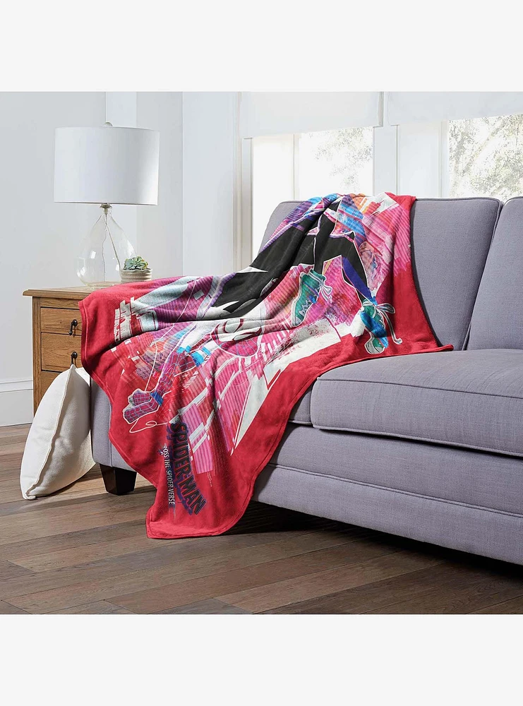 Marvel Spider-Man Across The Spiderverse Gwen Swing Silk Touch Throw Blanket