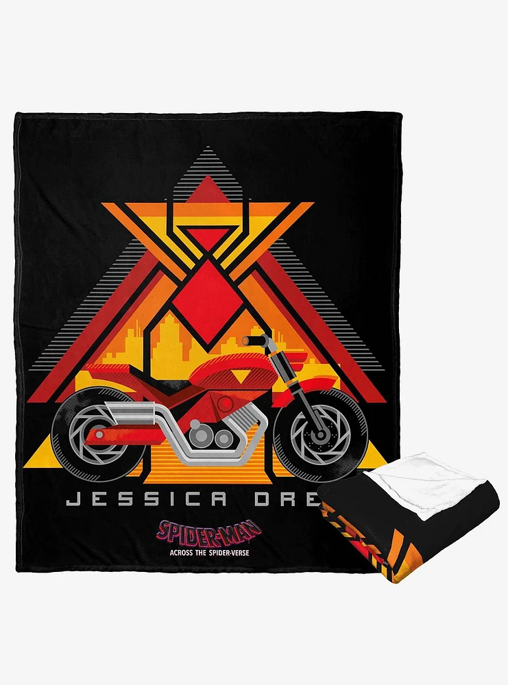 Marvel Spider-Man Across The Spiderverse Jessica Drew's Bike Silk Touch Throw Blanket