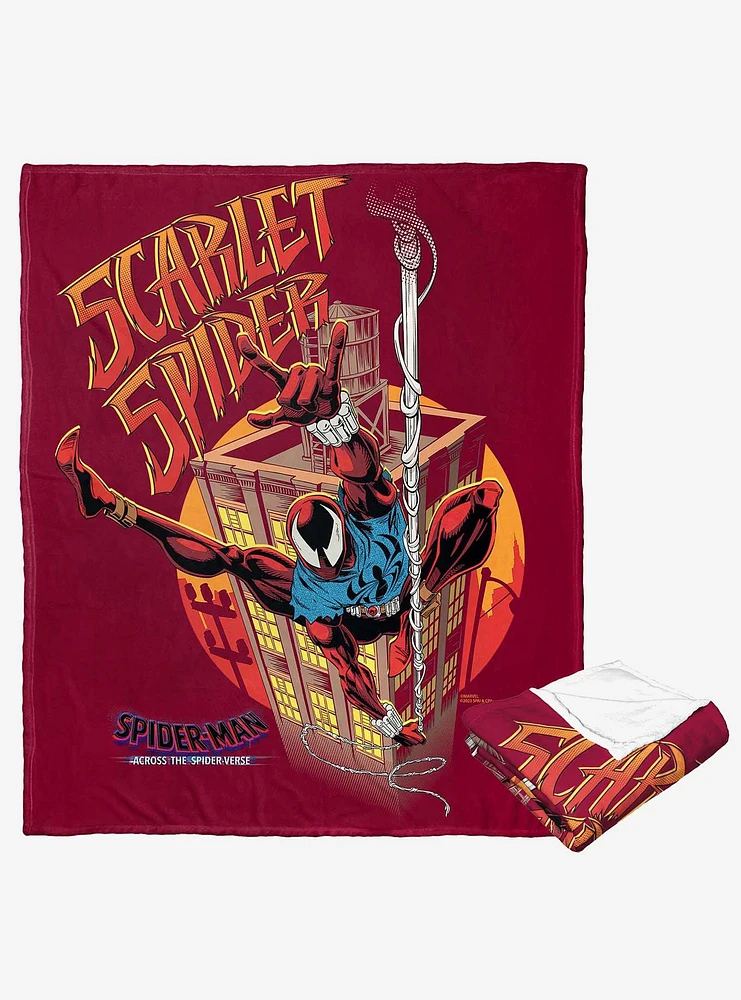 Marvel Spider-Man Across The Spiderverse Scarlet Spider Silk Touch Throw Blanket
