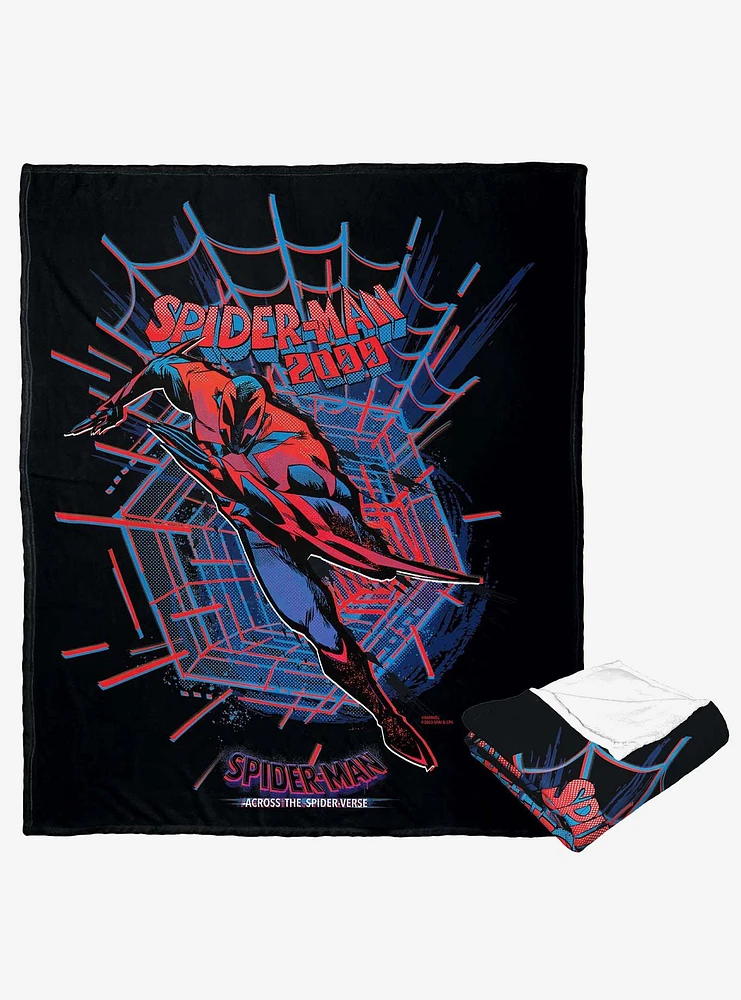 Marvel Spider-Man Across The Spiderverse Spider-Man 2099 Silk Touch Throw Blanket