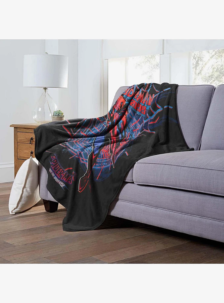 Marvel Spider-Man Across The Spiderverse Spider-Man 2099 Silk Touch Throw Blanket