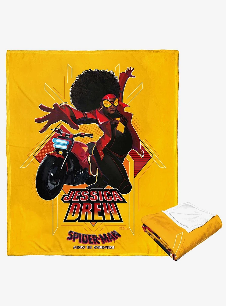 Marvel Spider-Man Across The Spiderverse Spiderwoman Drew Silk Touch Throw Blanket