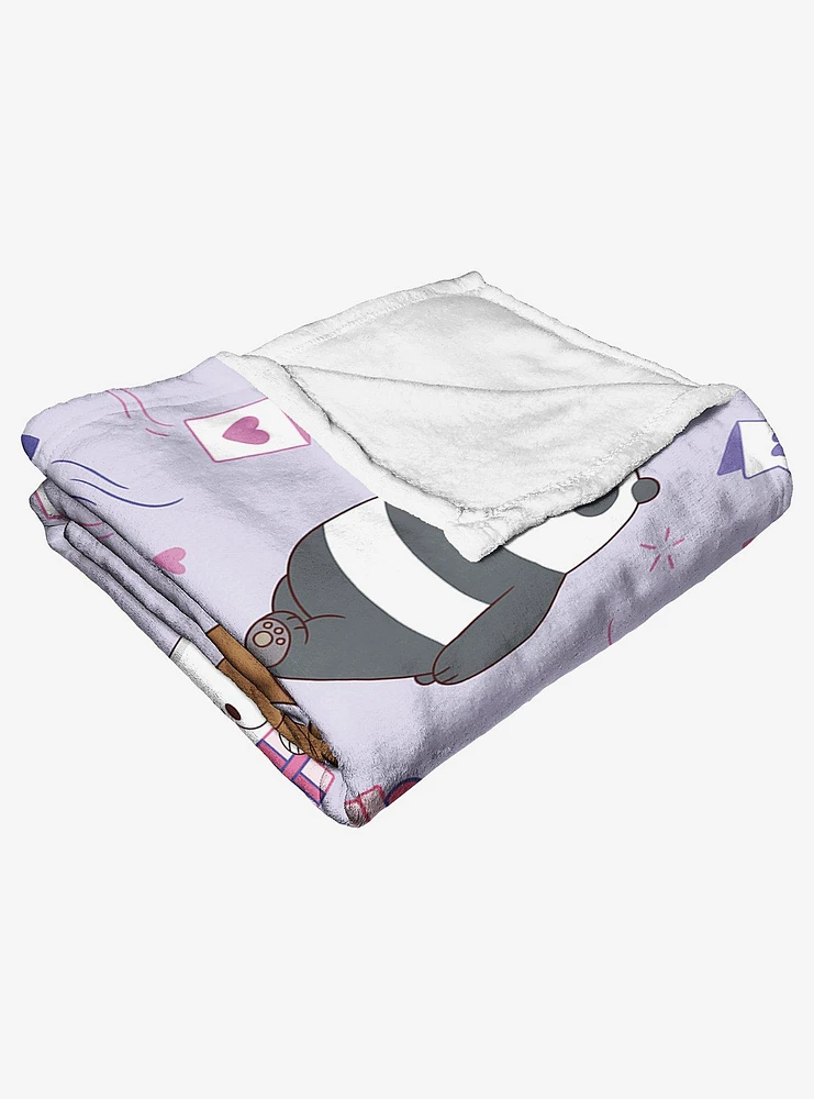 We Bare Bears Love Letters Silk Touch Throw