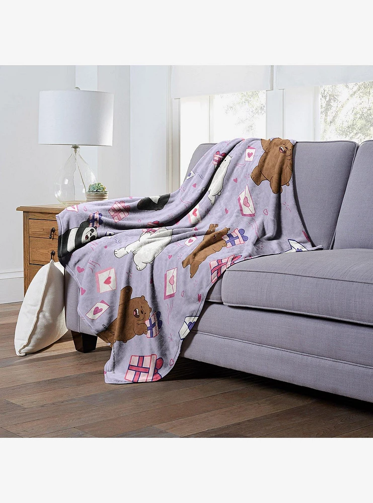 We Bare Bears Love Letters Silk Touch Throw