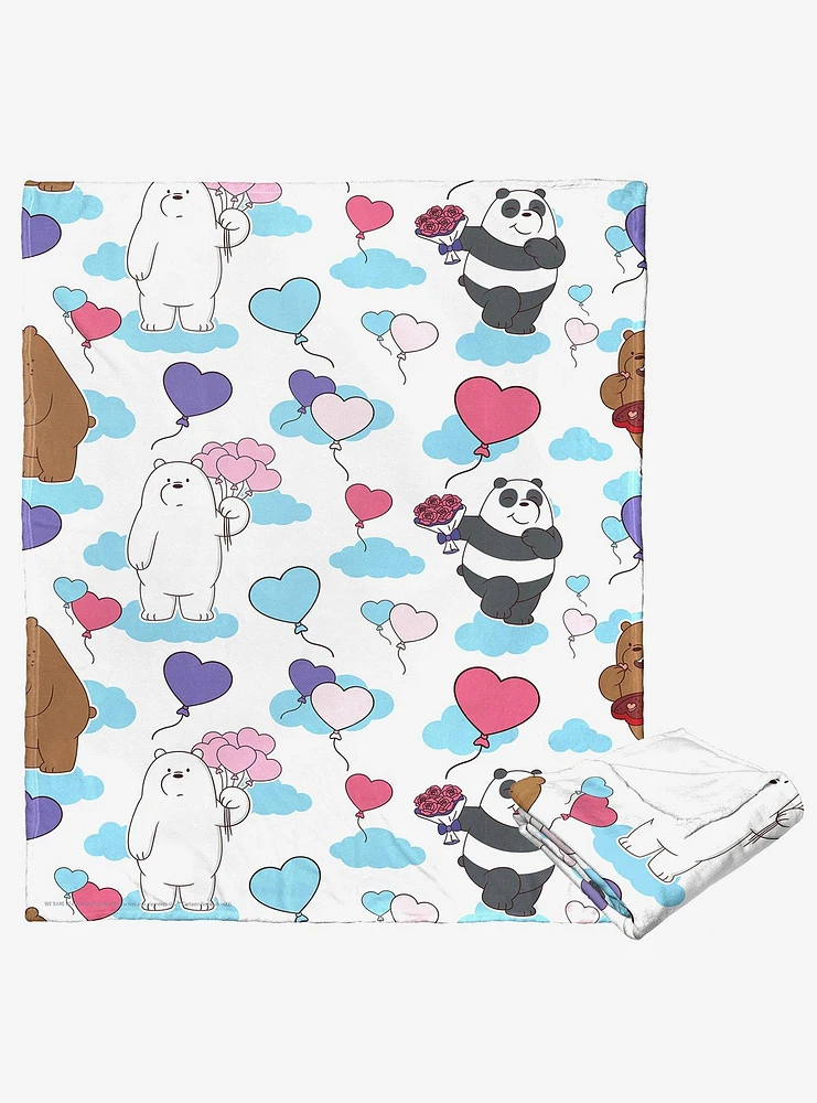 We Bare Bears Bears And Balloons Silk Touch Throw