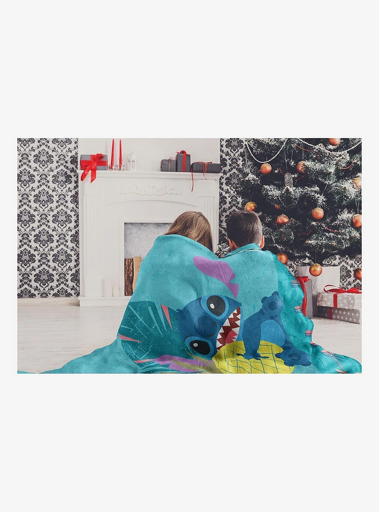 Disney Lilo And Stitch Stripey Stitch Silk Touch Throw Blanket