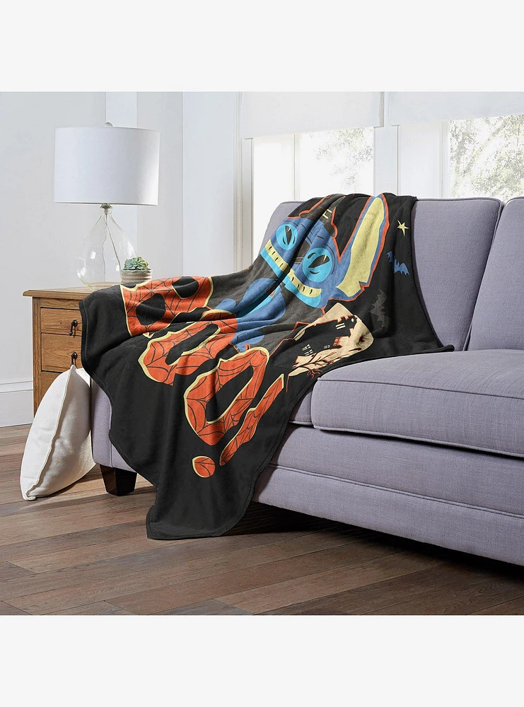 Disney Lilo And Stitch Witch Stitch Boo Silk Touch Throw Blanket