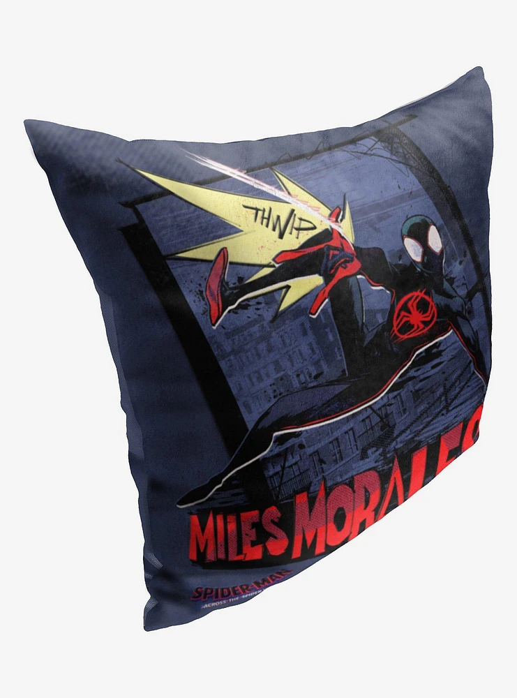 Marvel Spider-Man Across The Spiderverse Thwip Printed Throw Pillow