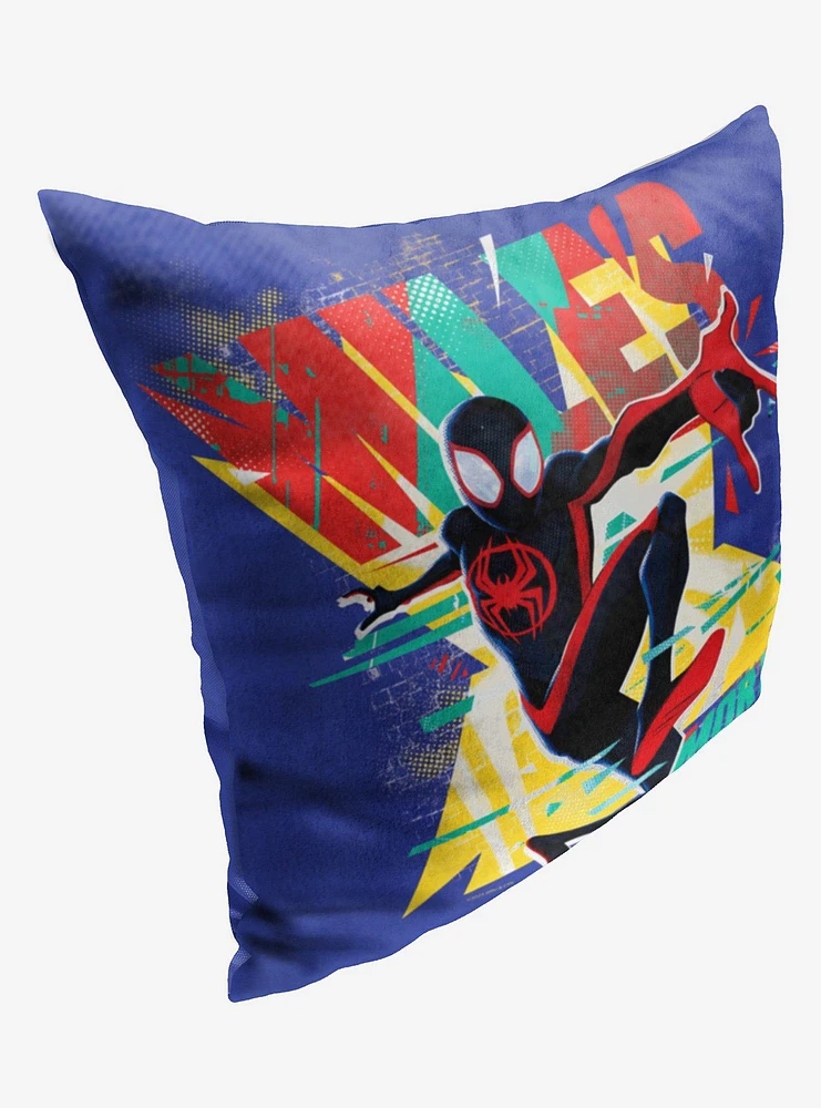 Marvel Spider-Man Across The Spiderverse It's Miles Printed Throw Pillow