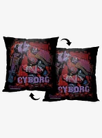 Marvel Spider-Man Across The Spiderverse Here Comes Cyborg Printed Throw Pillow