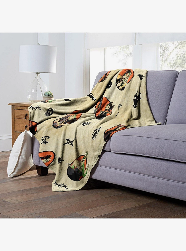 Disney Villains Villainous Pattern Silk Touch Throw Blanket