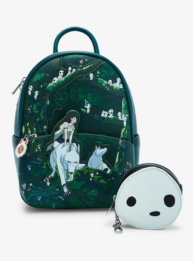 Loungefly Princess Mononoke Mini Backpack Studio Ghibli Princess Mononoke San & Ashitaka Botanical  main image 4