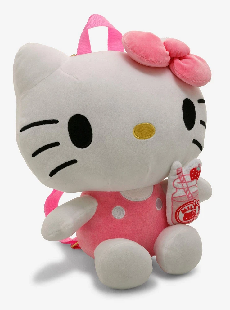 Hello Kitty Strawberry Milk Plush Mini Backpack