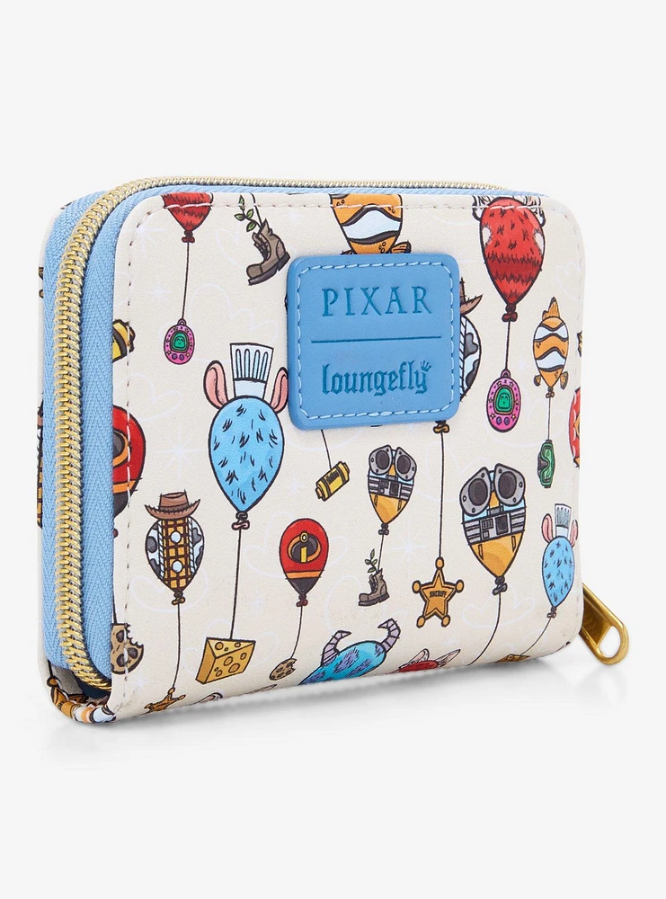 Loungefly Disney Pixar Character Balloons Mini Zipper Wallet