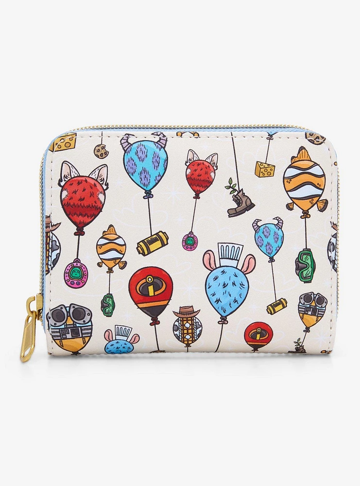 Loungefly Disney Pixar Character Balloons Mini Zipper Wallet