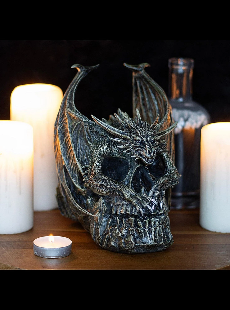 Spiral Draco Skull Sculpture