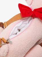 Pastel Pink Strawberry Lamb Plush Crossbody Bag