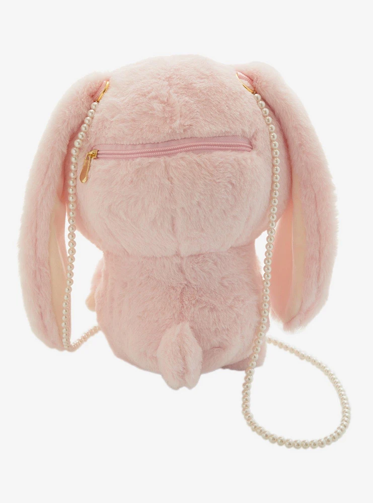 Pastel Pink Bunny Plush Crossbody Bag