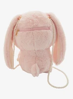 Pastel Pink Bunny Plush Crossbody Bag