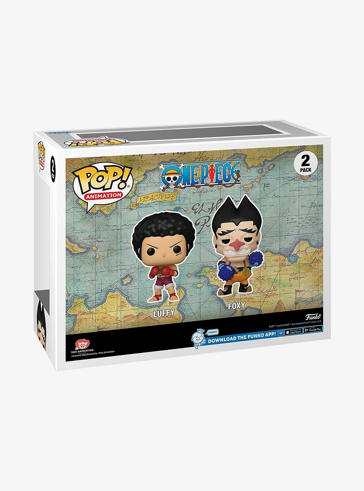 Funko One Piece Pop! Animation Luffy & Foxy Vinyl Figure Set Hot Topic Exclusive