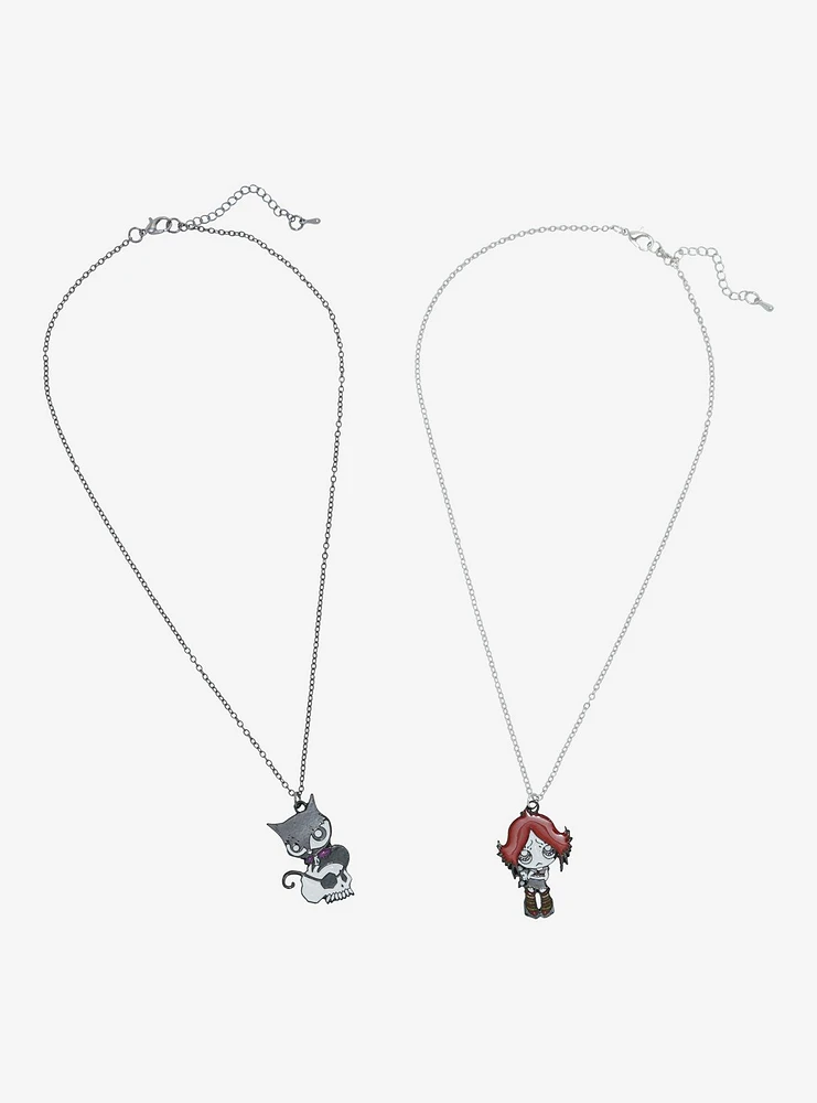 Ruby Gloom Doom Kitty Best Friend Necklace Set