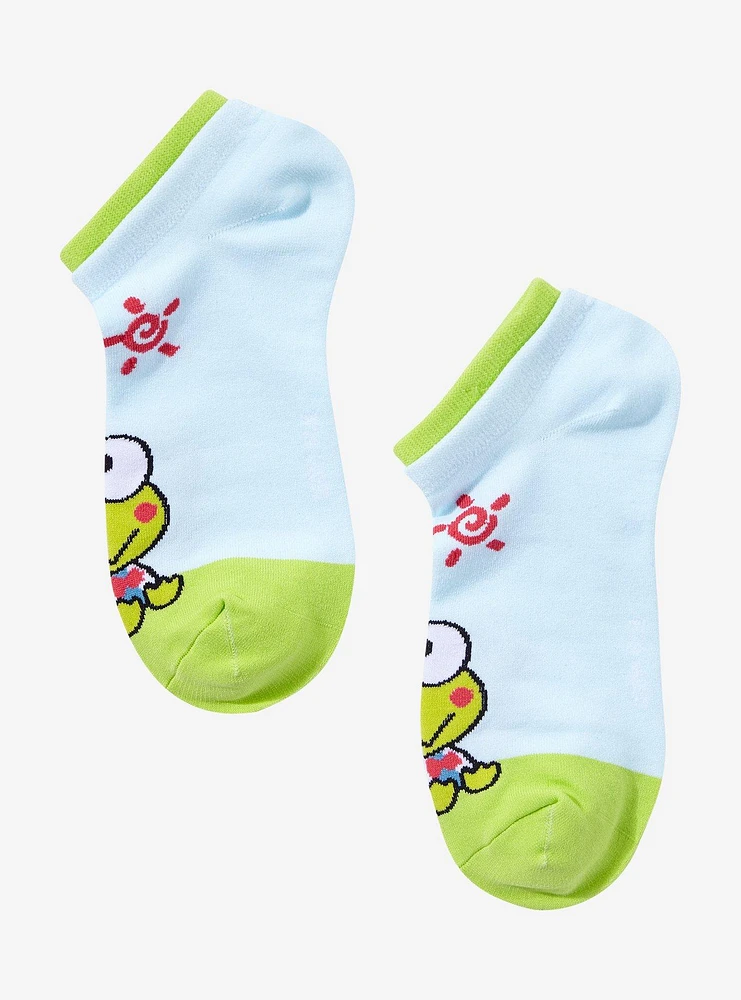 Keroppi Sitting Double Cuff No-Show Socks