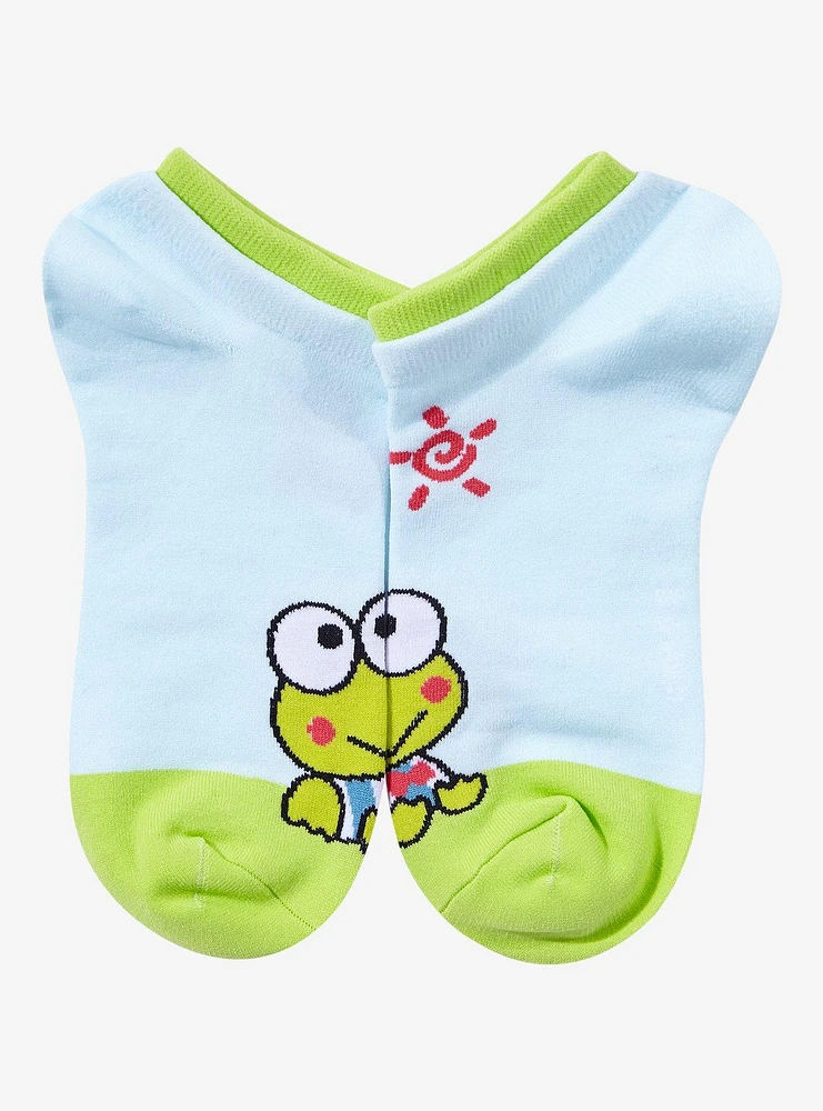 Keroppi Sitting Double Cuff No-Show Socks