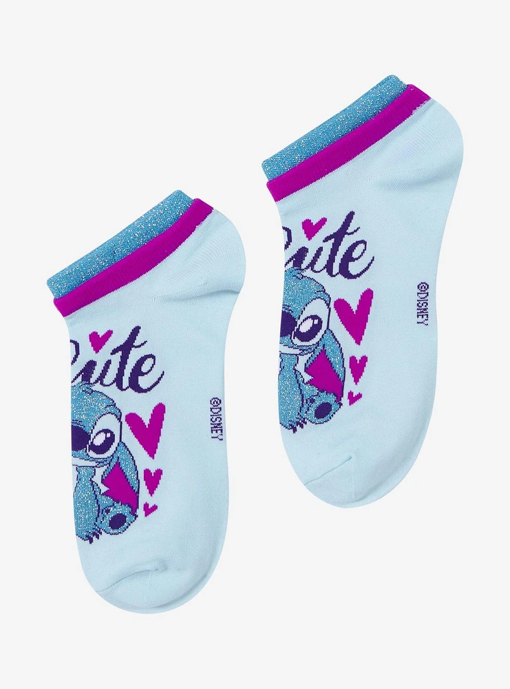 Disney Lilo & Stitch 2 Cute Double Cuff No-Show Socks