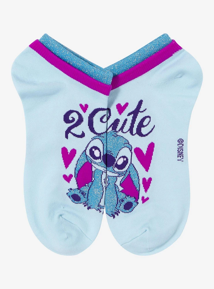 Disney Lilo & Stitch 2 Cute Double Cuff No-Show Socks