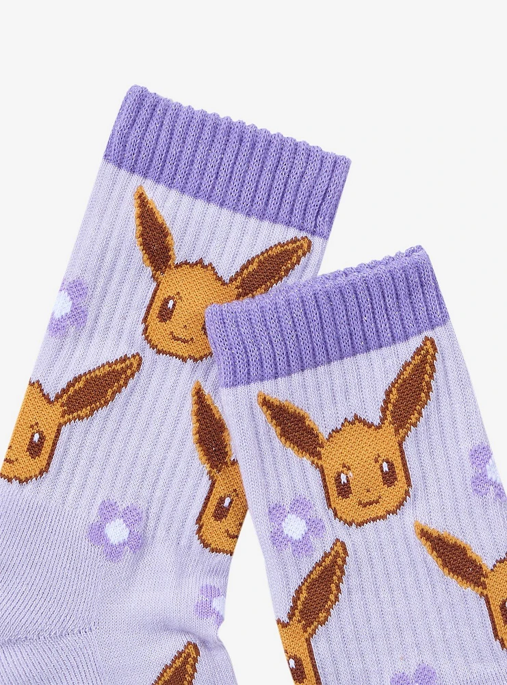 Pokemon Eevee Flowers Crew Socks