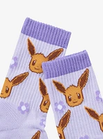 Pokemon Eevee Flowers Crew Socks