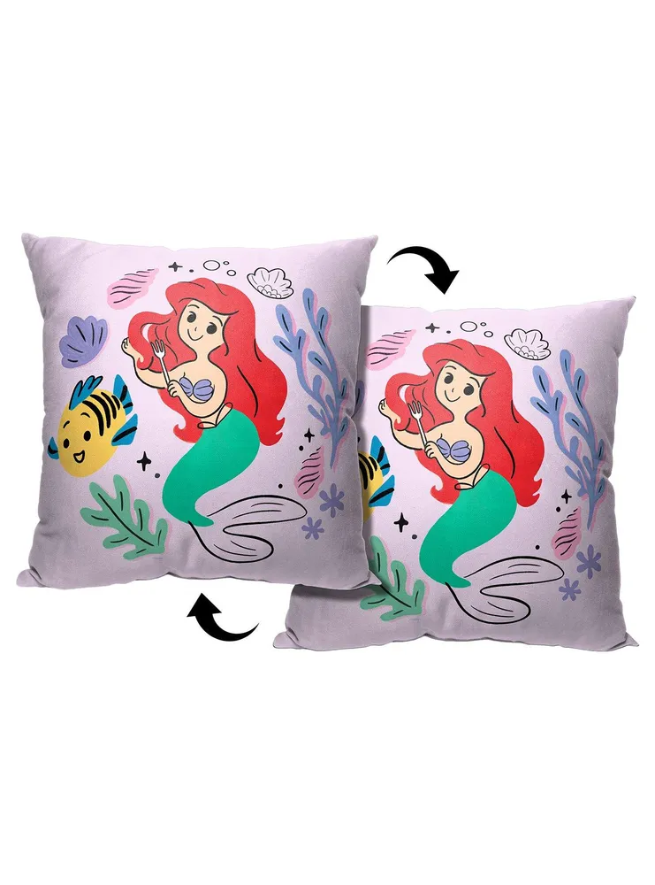 Disney The Little Mermaid Classic Doodle Ariel Printed Throw Pillow