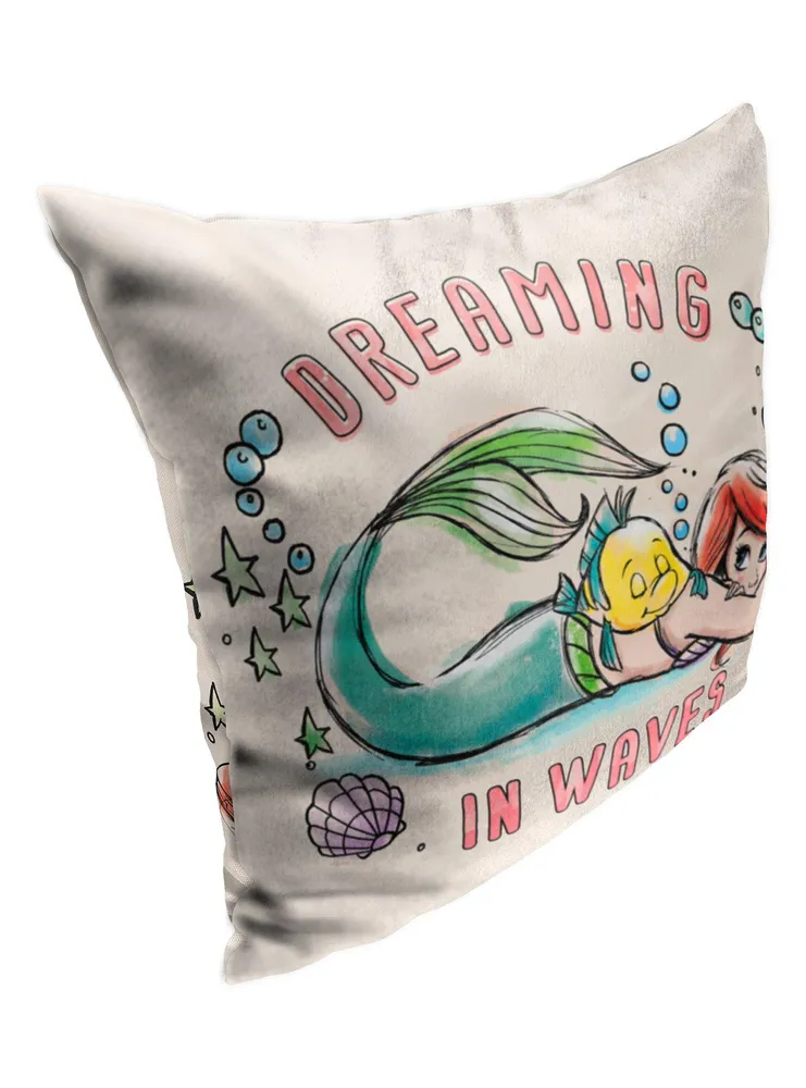 Disney The Little Mermaid Classic Dreaming In Waves Printed Throw Pillow