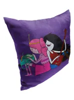 Adventure Time Making Music Together Printed Throw Pillow