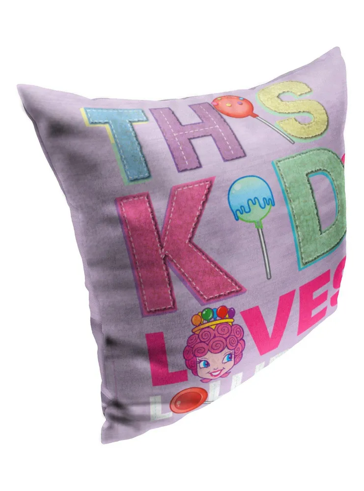 Candyland Love Lollipops Printed Throw Pillow