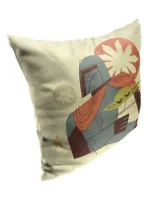 Star Wars The Mandalorian Holding Grogu Printed Pillow