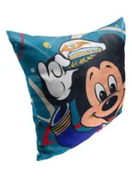 Disney Mickey Mouse Pilot Mickey Printed Throw Pillow