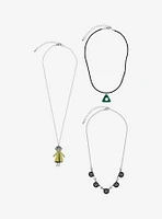 Coraline Doll Button & Stone Necklace Set