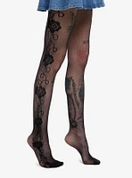 Black Rose & Vine Fishnet Tights