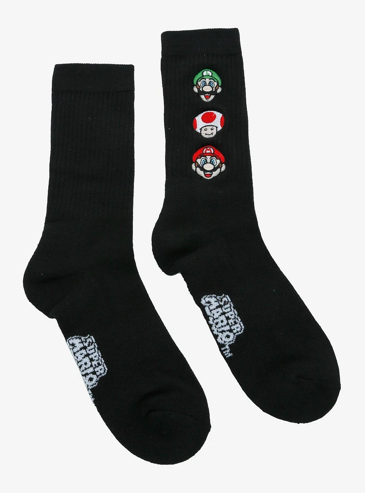 Super Mario Trio Patch Crew Socks