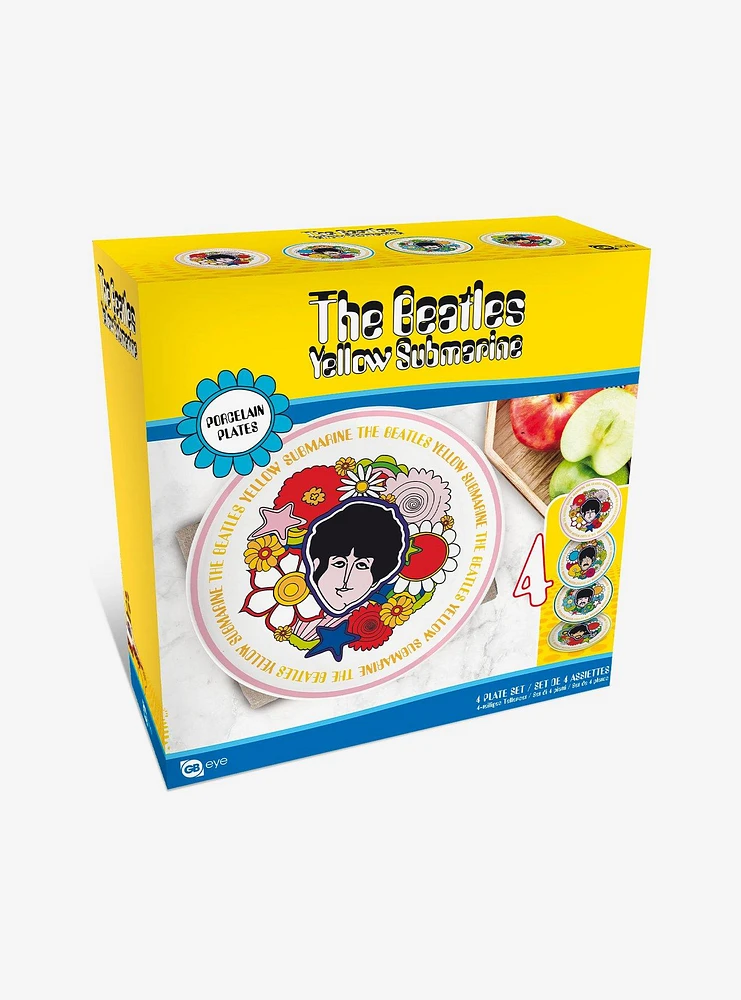 The Beatles Yellow Submarine Flowers Plate Set