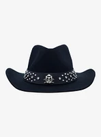 Black Skull & Rhinestone Cowboy Hat