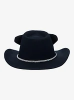 Black Sparkle Cat Ears Cowboy Hat