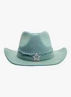 Light Blue Denim Star Bling Cowboy Hat