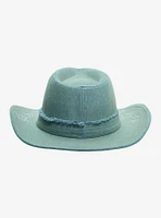 Light Blue Denim Star Bling Cowboy Hat