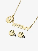 Star Wars May The Force Be With You Pendant Necklace & Earrings Set