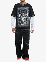 Skeleton Weapons Oversized Long-Sleeve Twofer