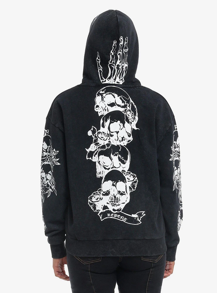 Skeleton Rose Girls Hoodie