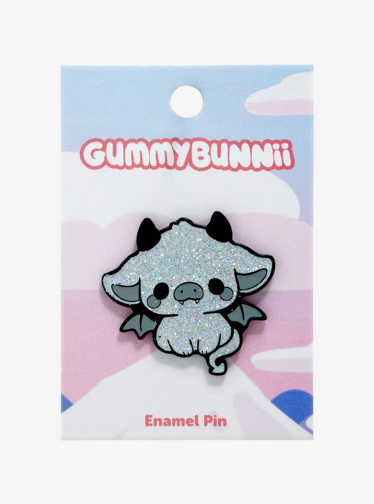 Glitter Bat Cow Enamel Pin By Gummybunnii