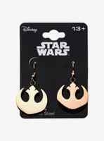 Star Wars Rebel Alliance Rose Gold IP Dangle Hook Drop Earrings